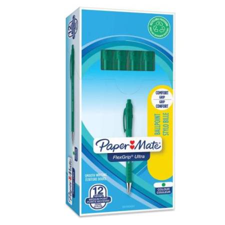 Penna a sfera a scatto Flexgrip Ultra  - punta 1,0mm - verde - Papermate