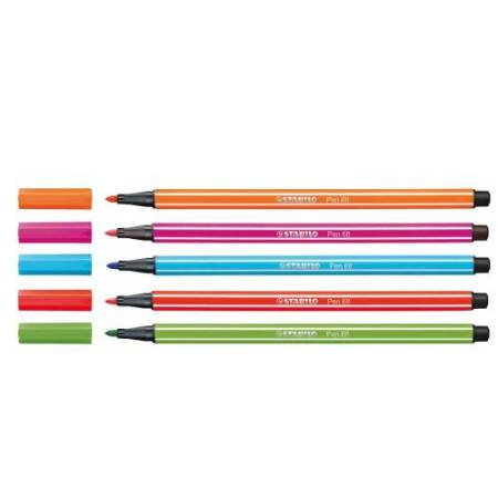 Pennarelli Pen 68 - colori assortii - Stabilo - scatola in metallo 40 pezzi