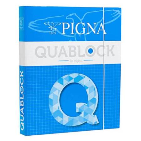 Raccoglitore ad anelli Quablock - 26x32cm - 4 anelli - dorso 4cm - Pigna