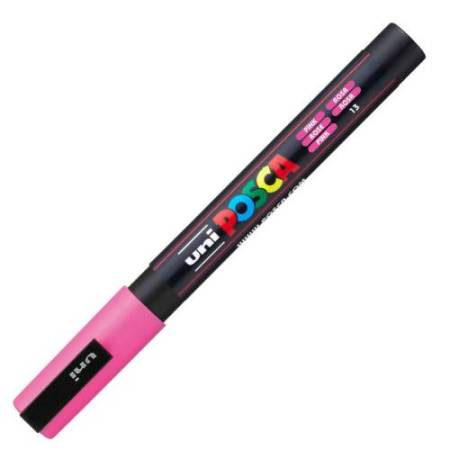 Marcatore a base d'acqua Uni Posca PC3M  - punta fine da 0,9mm a 1,3mm - rosa - Uni Mitsubishi