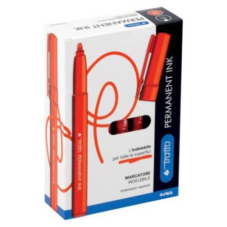 Marcatore Tratto Permanent Ink - punta tonda 2,00mm - nero - Tratto - conf. 12 pezzi