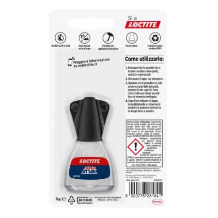 Colla Super Attak Easy Brush - 5 gr - trasparente - Loctite