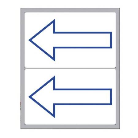 Etichette adesive simbolo freccia blu (alto) - in carta - permanenti - 115 x 70 mm - 2 et/fg - 10 fogli - bianco - Markin