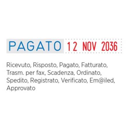 Timbro Mini Info Dater S120/WD Datario + Polinomio - 12 diciture 4 mm - autoinchiostrante - Colop