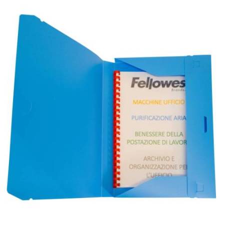 Cartella progetto con elastico - 24x35 cm - dorso 3 cm - azzurro - Fellowes