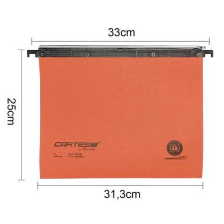 Cartella sospesa Cartesio - cassetto - interasse 33 cm - fondo V - 31,3 x 25 cm - arancio - Bertesi