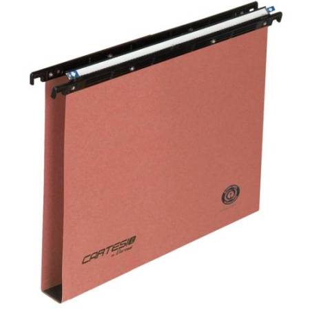 Cartella sospesa Cartesio - cassetto - interasse 39 cm - fondo U - 37 x 25 cm - arancio - Bertesi