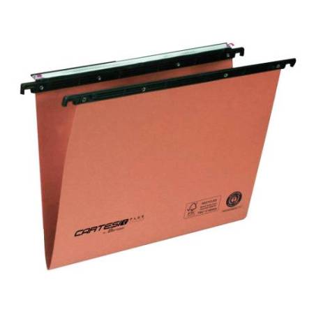 Cartella sospesa Cartesio Plus - cassetto - interasse 33 cm - fondo V - 31,3 x 25 cm - arancio - Bertesi