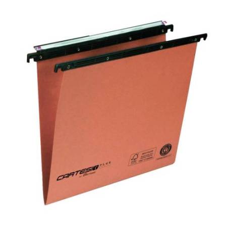 Cartella sospesa Cartesio Plus - cassetto - interasse 39 cm - fondo V - 37 x 25 cm -  arancio - Bertesi