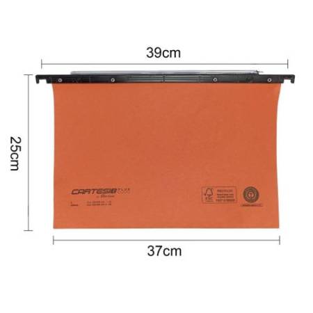 Cartella sospesa Cartesio Plus - cassetto - interasse 39 cm - fondo U - 37 x 25 cm -  arancio - Bertesi