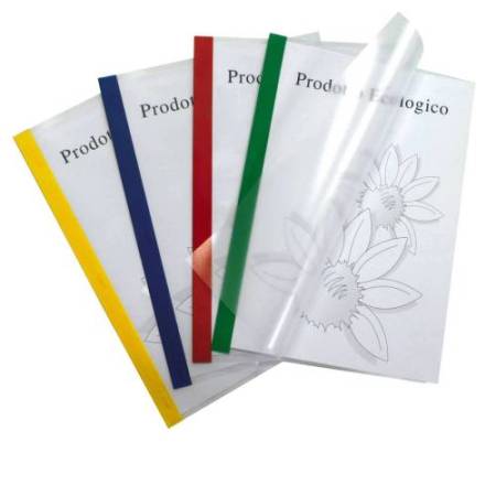 Cartelline Poli 200 - PPL - 21x29,7 cm - trasparente - dorso verde - Sei Rota - conf. 10 pezzi