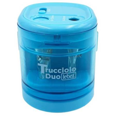 Temperamatite elettrico 4306  con contenitore - 2 fori  - colori assortiti - Lebez