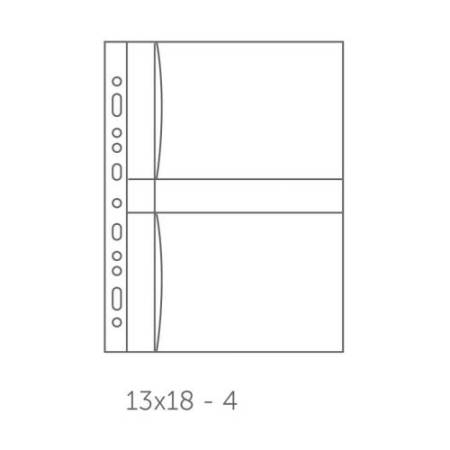 Buste forate Atla FT porta foto e cartoline - 4 spazi 13x18 cm - trasparente - Sei Rota - conf. 10 pezzi