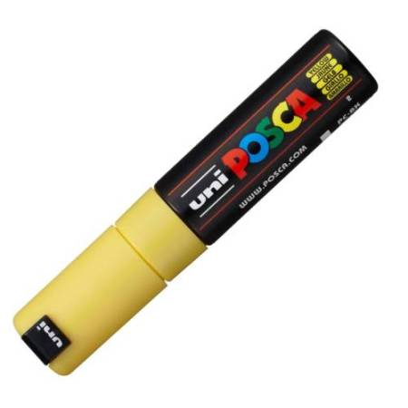 Marcatore a base d'acqua Uni Posca PC8K - punta large a scalpello 8,0mm - giallo  - Uni Mitsubishi