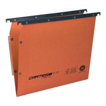 Cartella sospesa Cartesio Plus - armadio - interasse 33 cm - fondo V - 33 x 28 cm -  arancio - Bertesi