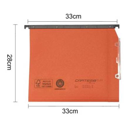 Cartella sospesa Cartesio Plus - armadio - interasse 33 cm - fondo V - 33 x 28 cm -  arancio - Bertesi