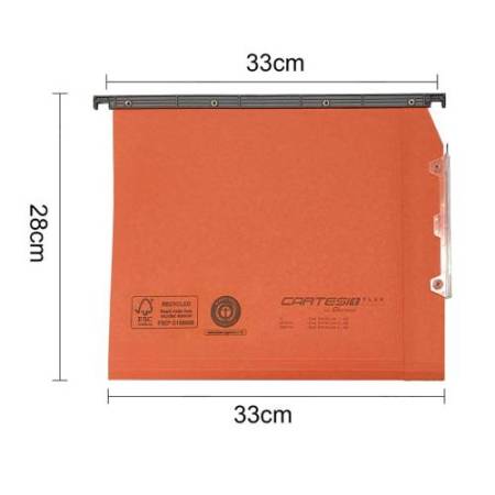 Cartella sospesa Cartesio Plus - armadio - interasse 33 cm - fondo U - 33 x 28 cm - arancio - Bertesi