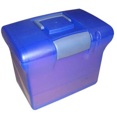 Valigetta Arianna - blu traslucido - con 5 cartelle sospese Joker interasse 33 cm - 37x25x30 cm - colori assortiti - Bertesi