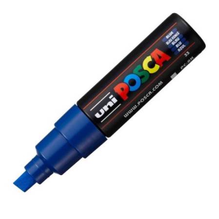 Marcatore a base d'acqua Uni Posca PC8K - punta large a scalpello 8,0mm - blu  - Uni Mitsubishi