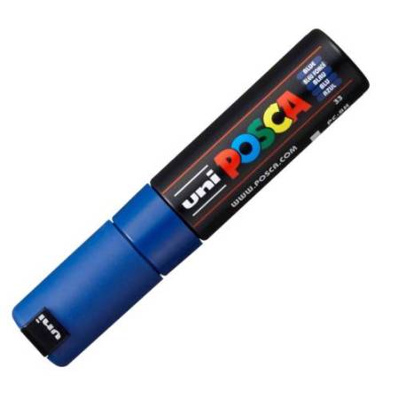 Marcatore a base d'acqua Uni Posca PC8K - punta large a scalpello 8,0mm - blu  - Uni Mitsubishi