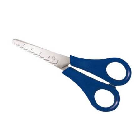 Forbici centimetrate - punta tonda - 13 cm - lama in acciaio inox - colori assortiti - DECO - conf. 30 pezzi