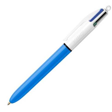 Penna a sfera a scatto  multifunzione  4 Colours Classic  - punta 1,0mm - nero, blu, rosso, verde - Bic -  conf. 12 pezzi