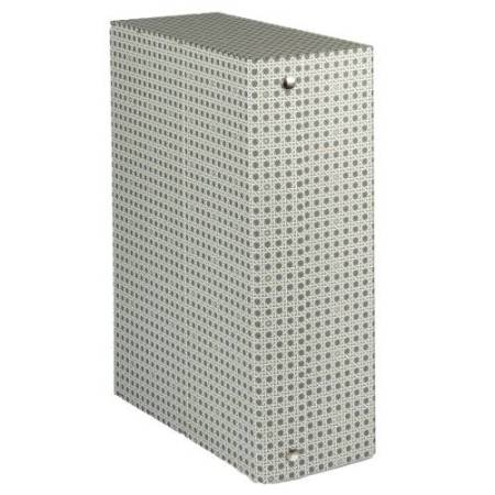 Scatola archivio in legno - 38x27 cm - dorso 12 cm - grigio - Brefiocart