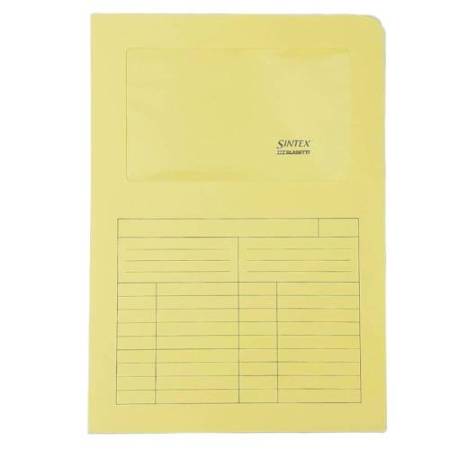 Cartelline a L con finestra Sintex - cartoncino 120 gr - 22x31 cm - mix 5 colori - Blasetti - conf. 20 pezzi