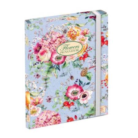 Cartella progetti Nature Flowers - 26x34cm - dorso 3cm - con elastico - Pigna