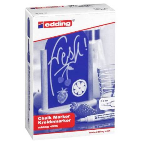 Marcatore a gesso liquido 4095 - punta tonda - da 2 a 3mm - nero - Edding