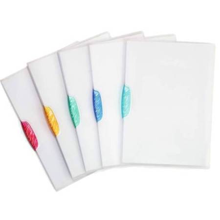 Cartelline con clip Swingclip - PPL - 22x31 cm - clip colorata - trasparente - Durable - conf. 5 pezzi
