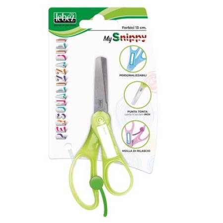 Forbice Snippy - personalizzabile - punta tonda - 13 cm - lama acciaio - colori assortiti - Lebez