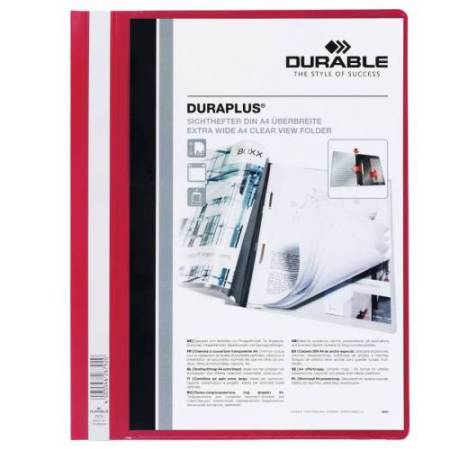 Cartellina ad aghi Duraplus - copertina personalizzabile - 21x29,7 cm - rosso - Durable