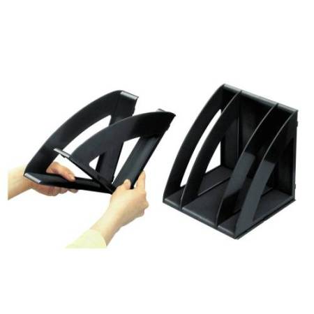 Portariviste modulare - 6 divisori regolabili - 30 x 22 x 22 cm - nero - Cep