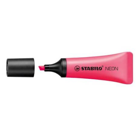 Evidenziatore stabilo Neon - punta a scalpello - tratto da 2,0-5,0mm - colore fucsia - Stabilo