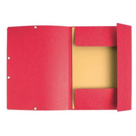 Cartellina con elastico - cartoncino lustrè - 3 lembi - 400 gr - 24x32 cm - rosso - Exacompta