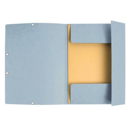 Cartellina con elastico - cartoncino lustrè - 3 lembi - 400 gr - 24x32 cm - grigio chiaro - Exacompta