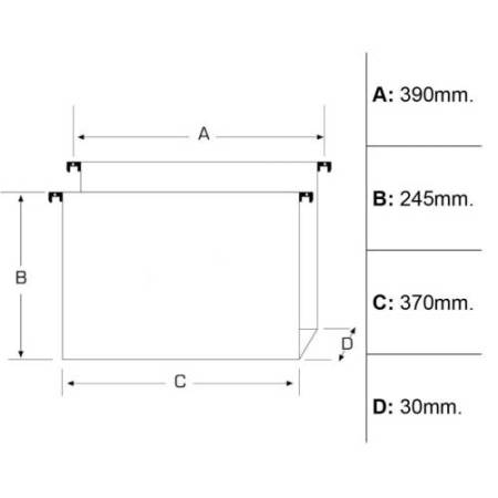 Cartella sospesa Avana - cassetto - interasse 39 cm - fondo U - 37 x 24,5 cm - avana - Bertesi