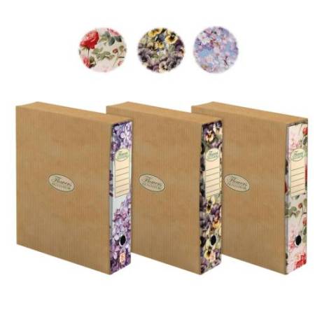 Registratore a leva Nature Flowers - protocollo - dorso 8cm - Pigna