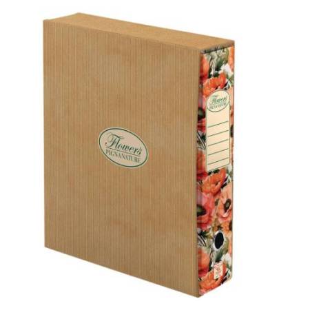 Registratore a leva Nature Flowers - protocollo - dorso 8cm - Pigna