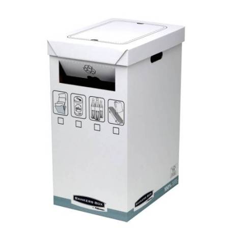 Cestino per riciclo Bankers Box System - 30 x 60 x 50 cm - 90 L - bianco - Fellowes