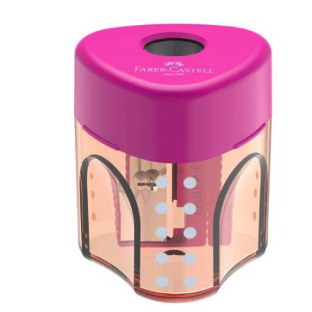 Temperamatite con contenitore - 1 foro - triangolare - con serbatoio - Faber-Castell