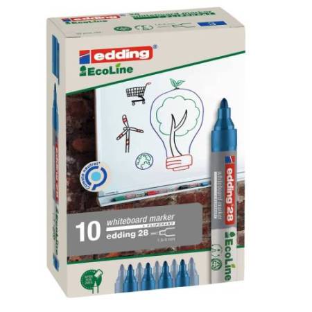 Marcatore per lavagne bianche 28 EcoLine - punta conica - da 1,5 a 3 mm - blu - Edding