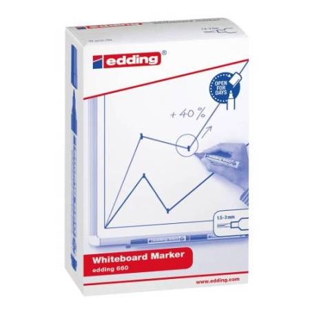 Marcatore per lavagne bianche 660 - punta conica - da 1,5 a 3 mm - blu - Edding