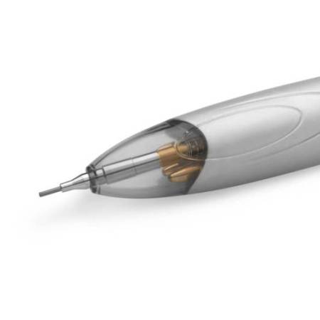 Penna a sfera a scatto multifunzione 4 Colors -  con portamine ricaricabile con mine HB da 0,7mm - nero, blu, rosso - fusto grig