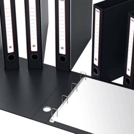 Portatabulati KM UNI - con custodia - 12"x28 cm - dorso 5 cm - nero - Rexel