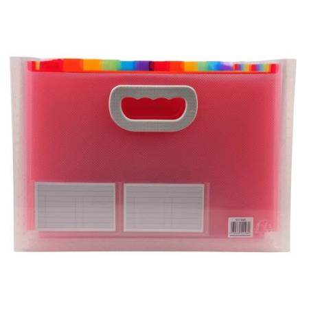 Classificatore con maniglia Crystal - 24 tasche - 33 x 23.5 x 25 cm - PP - Exacompta