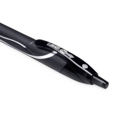 Penna a sfera a scatto Gelocity Quick Dry -  punta 0,7mm - nero - Bic - conf. 12 pezzi