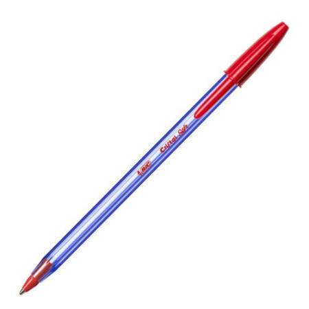 Penna a sfera con cappuccio Cristal Soft  - punta 1,2mm - rosso - Bic - conf. 50 pezzi