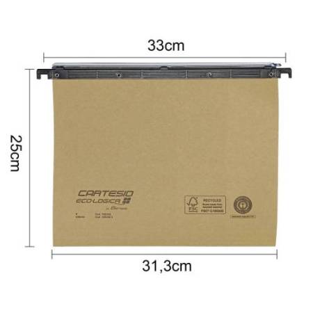 Cartella sospesa Cartesio Eco-logica - cassetto - 33 cm - fondo V - 31,3 x 25 cm - avana - Bertesi